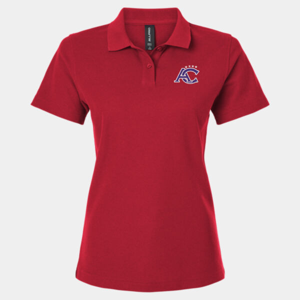 Women's – AC Navy and White Pique Polo Uniform Thumbnail